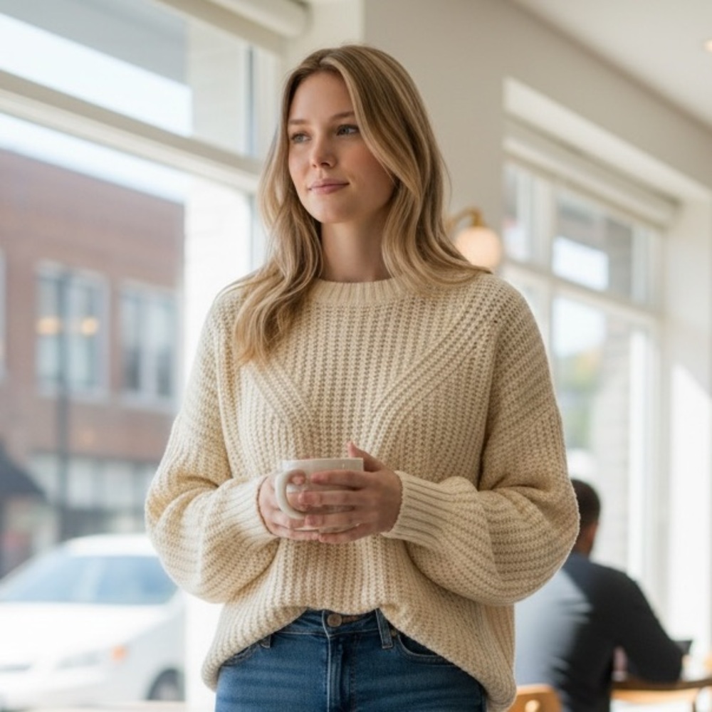 Oversized Knit yellow sweater